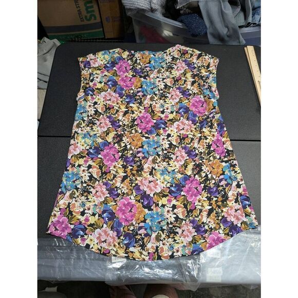 Spense Floral Print Sleeveless Blouse Size L - Picture 2 of 5